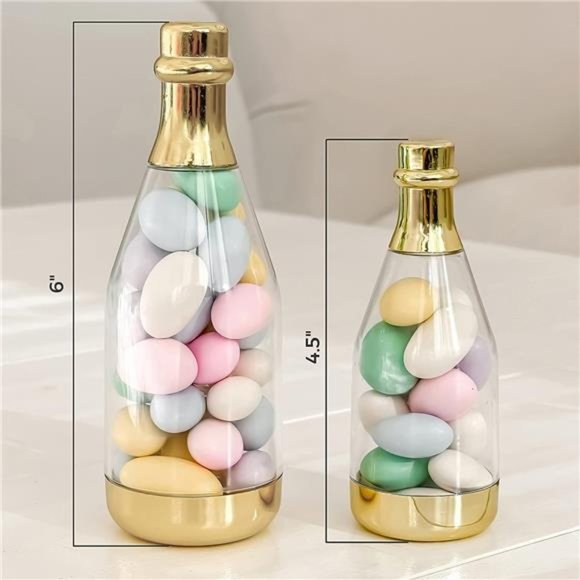 Gold Metallic Mini Champagne Bottle Container (Set of 12) DIY Favor, Medium - Picture 4 of 6